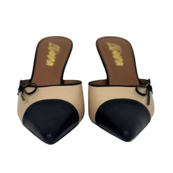 LILIANA / Mindi-1 / Beige & Black / Slingback / Pointed-Toe - Picture 5 of 10